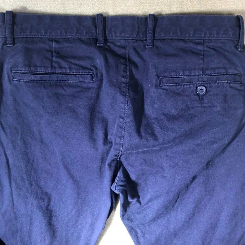 J.Crew Flex Slim Chino Pants Mens 30x32 Navy Blue H3167 Stretch Cotton Twill